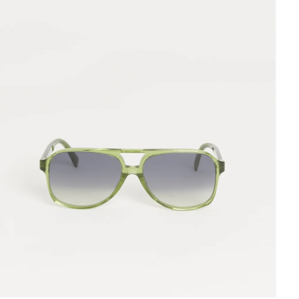 Celine green acetate aviators and case
